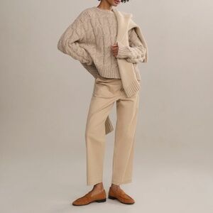 JENNI KAYNE Ranger Trouser Cotton Utility Cargo Pants In Cream Size 6